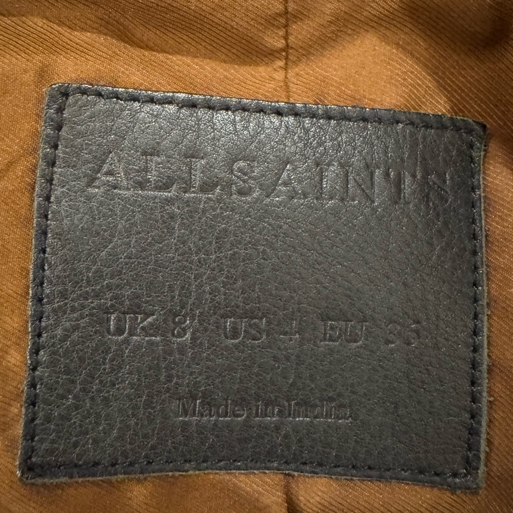 All Saints Brown Suede Women's Biker Jacket - Picture 4 of 5